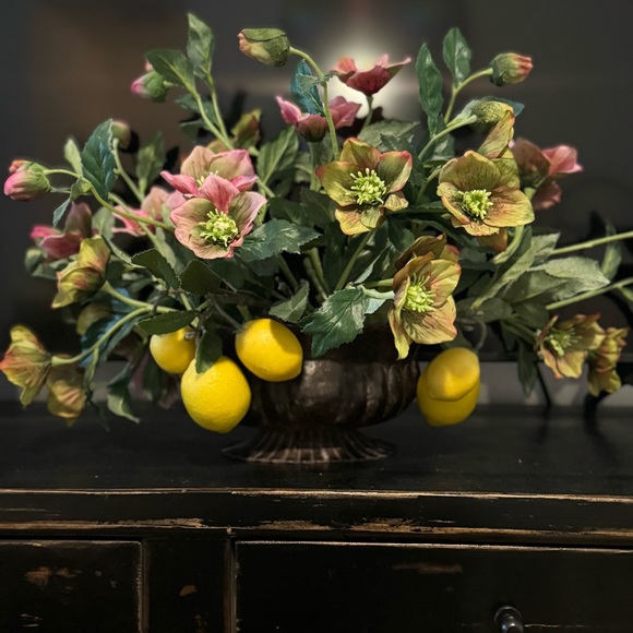 Vintage  footed jardiniere planter bowl double handles scalloped 12x 7.5 x5 - Picture 8 of 8